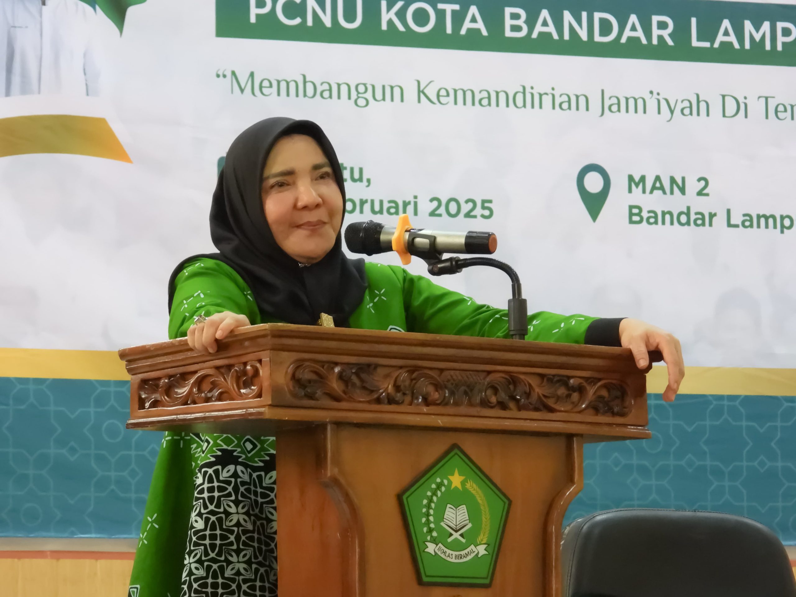 Walikota Bandar Lampung Hj. Eva Dwiana Membuka Muskercab I PCNU Kota Bandar Lampung