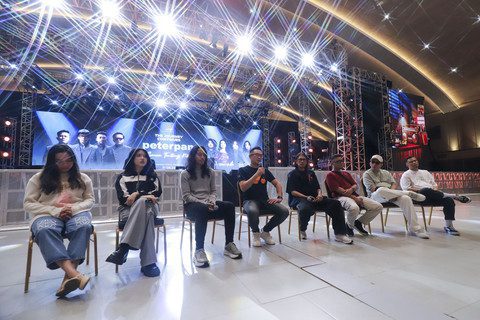 Konferensi pers soal penundaan konser Peterpan The Journey Continues di Eldorado Dome Bandung, Minggu (31/8/2025). Foto: kumparan